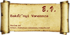 Bakányi Vanessza névjegykártya